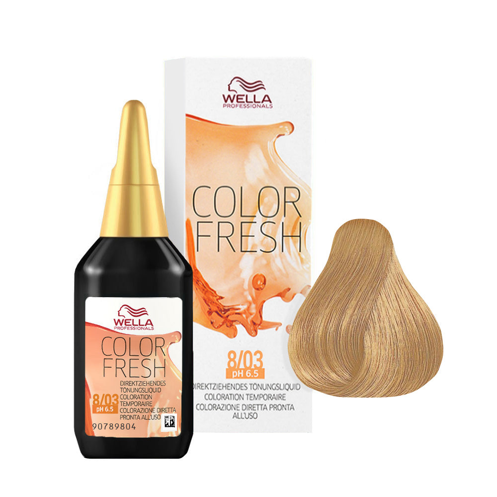 Wella Color Fresh 8/03 Biondo Chiaro Naturale Dorato 75ml - riflessante diretto senza ammoniaca