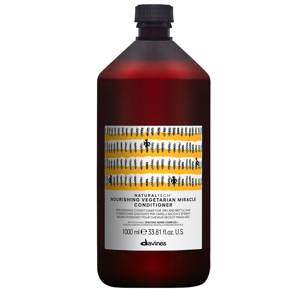 Davines Naturaltech Nourishing Vegetarian Miracle Conditioner 1000ml - balsamo idratante per capelli secchi