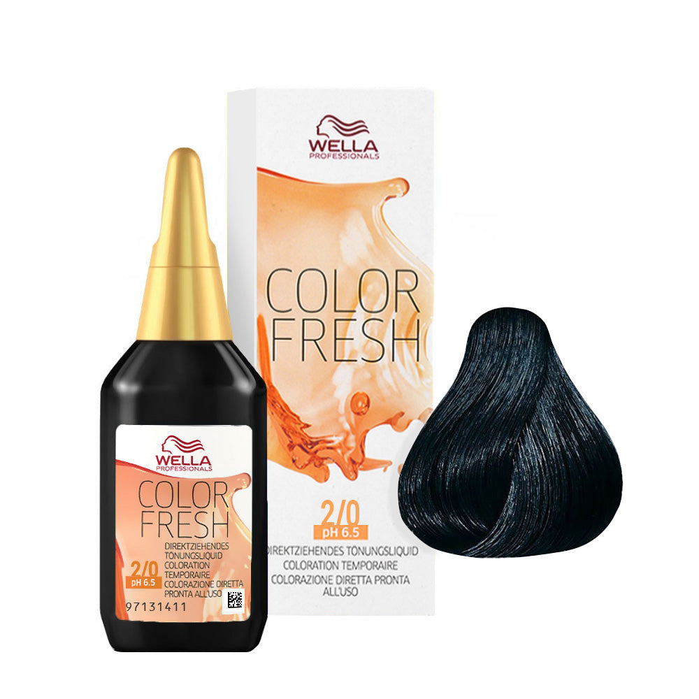 Wella Color Fresh 2/0 Nero 75ml - riflessante diretto senza ammoniaca