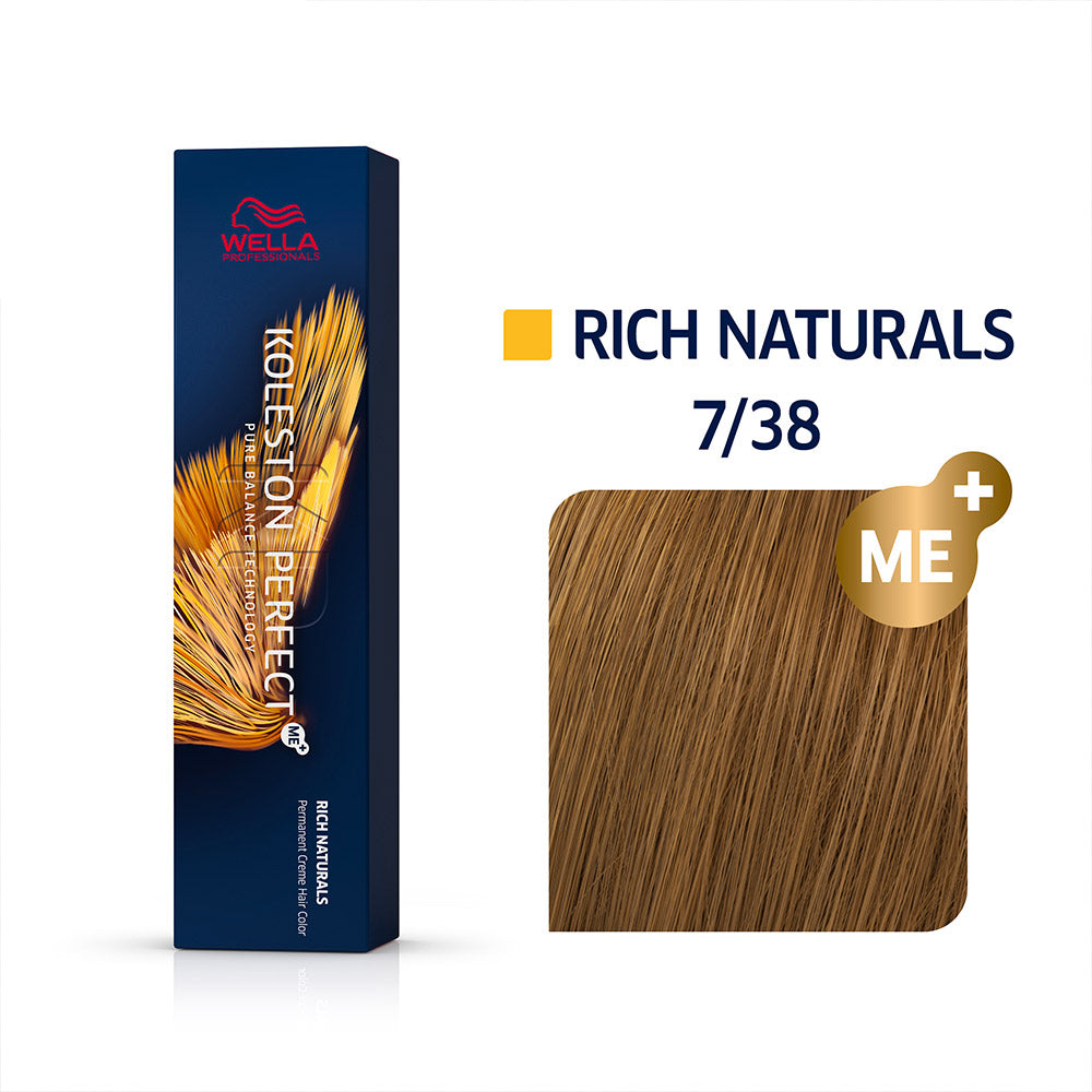 Wella Koleston Perfect Me+ Rich Naturals 7/38 Biondo Medio Dorato Perla 60ml - colorazione permanente [all]