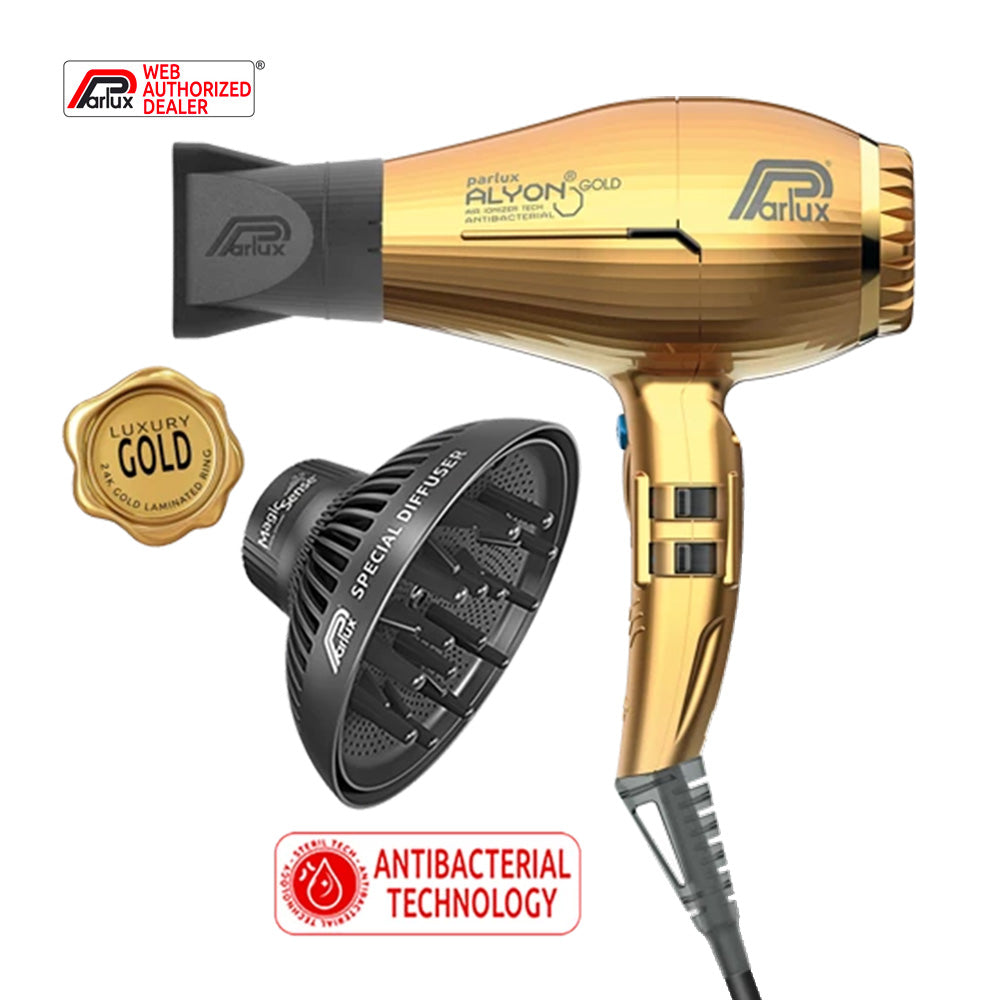 Parlux Alyon Air Ionizer Tech Eco Friendly Oro - asciugacapelli con diffusore magic sense [all]