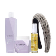 VIAHERMADA Anti-Yellow Shampoo 250ml Mask 250ml Silky Oil 50ml + Cerchietto Bombato in Omaggio