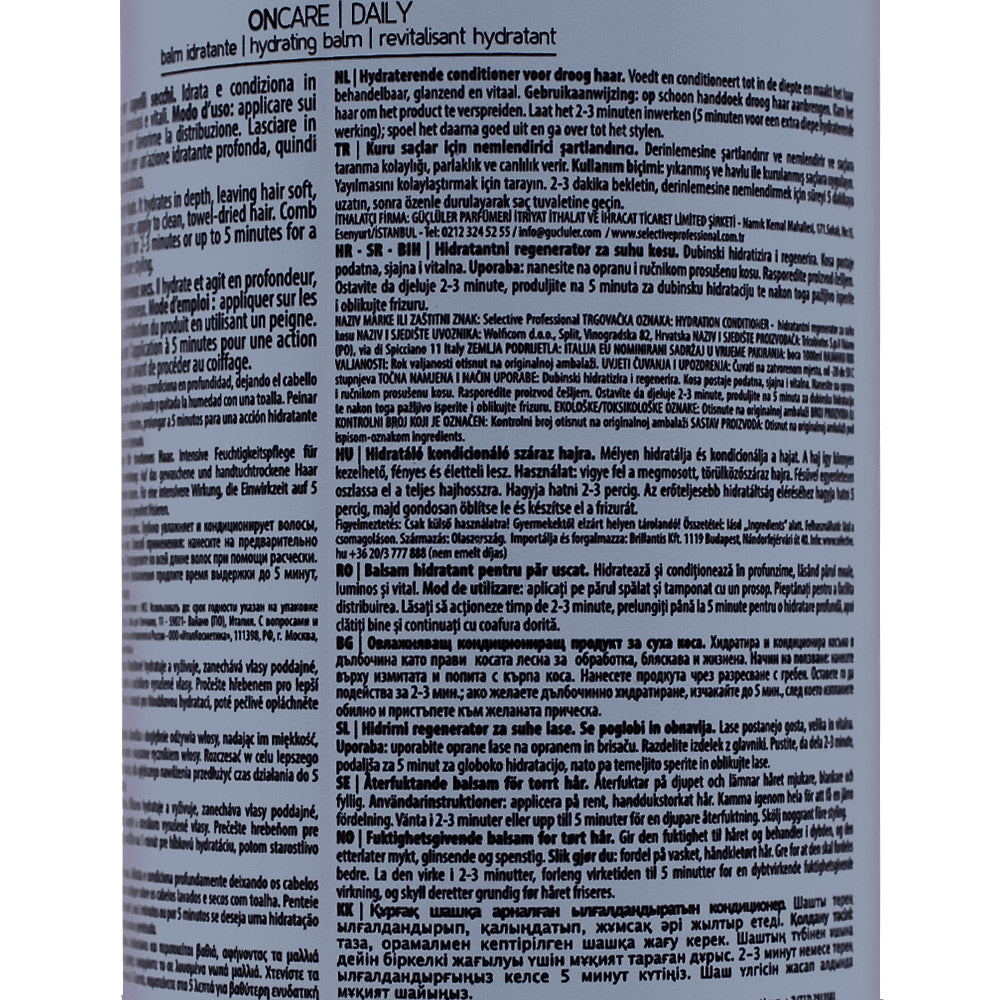Selective Professional On Care Daily Balm 1000ml - condizionante idratante per capelli secchi