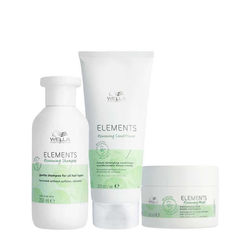 Wella New Elements Shampoo Renew 250ml Conditioner 200ml Mask 150ml