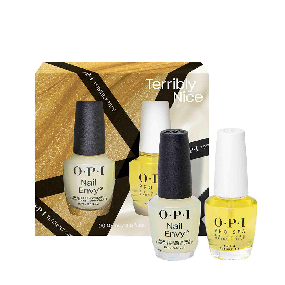 OPI Nail Lacquer Terribly Nice HRQ47 Treatment Power Duo Set 2x15ml - cofanetto rinforzante unghie