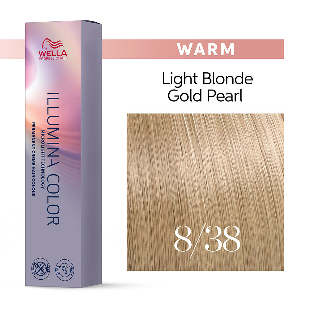 Wella Illumina Color 8/38 Biondo Chiaro Oro Perla 60ml - colorazione permanente [all]