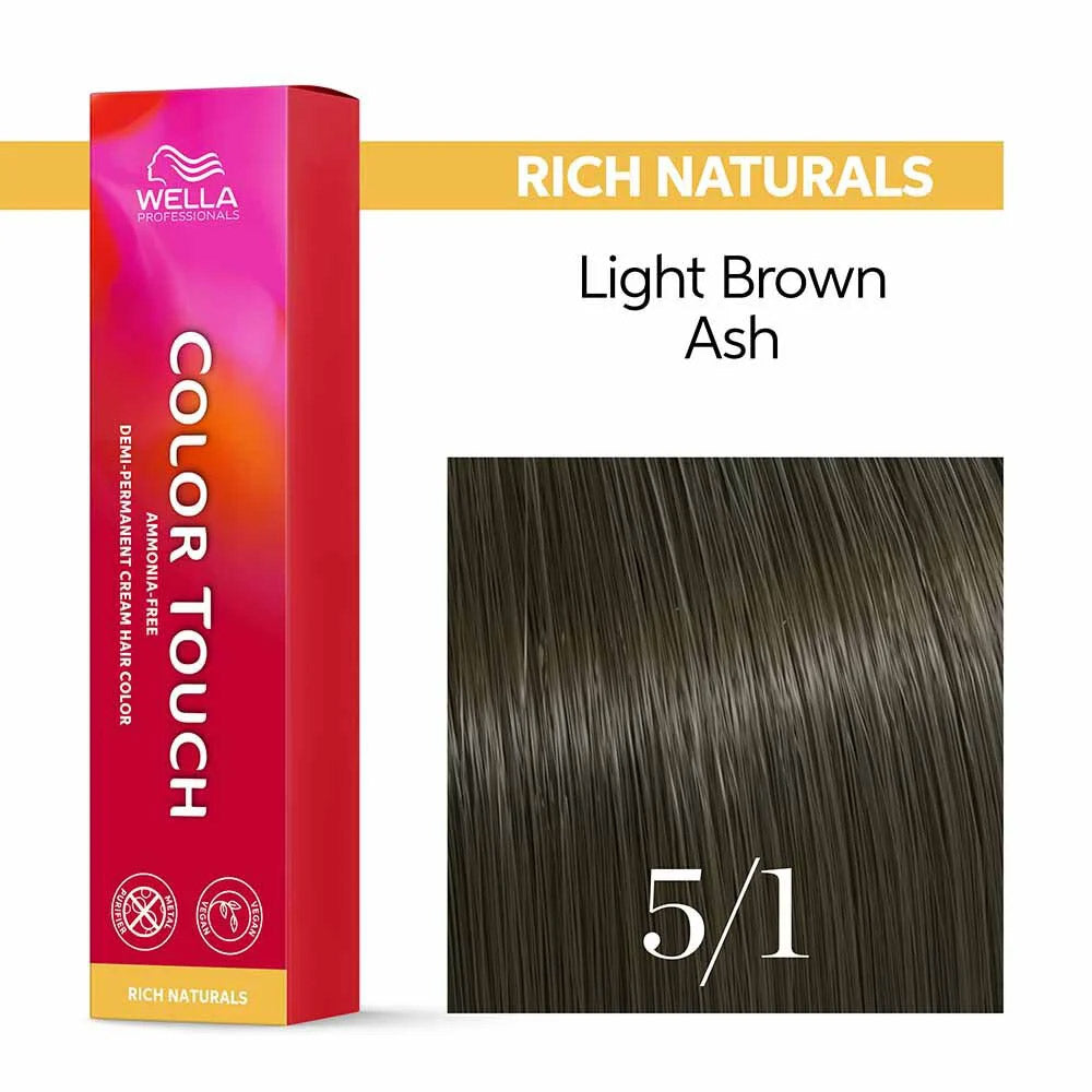 Wella Color Touch Rich Naturals 5/1 Castano Chiaro Cenere 60ml  - colore semi permanente senza ammoniaca