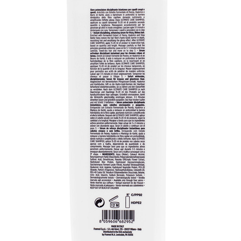 Framesi Morphosis Ultimate Care Maximizer Step 2 1000ml - siero disciplinante istantaneo capelli crespi
