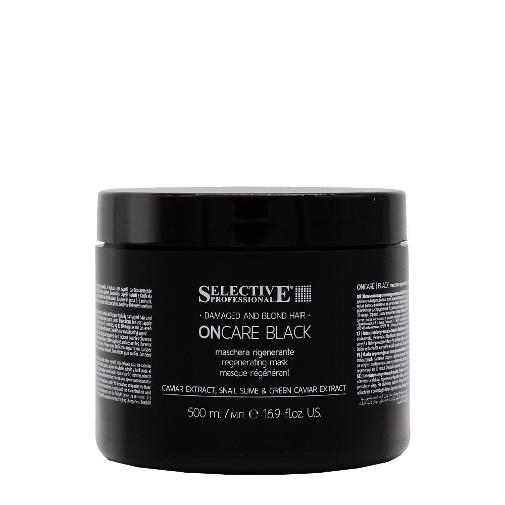 Selective Professional On Care Black Mask 500ml - maschera rigenerante capelli biondi