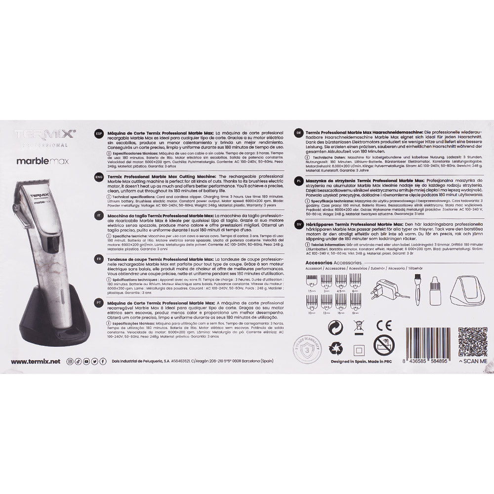 Termix Marble Max Professional Hair Clipper - tagliacapelli