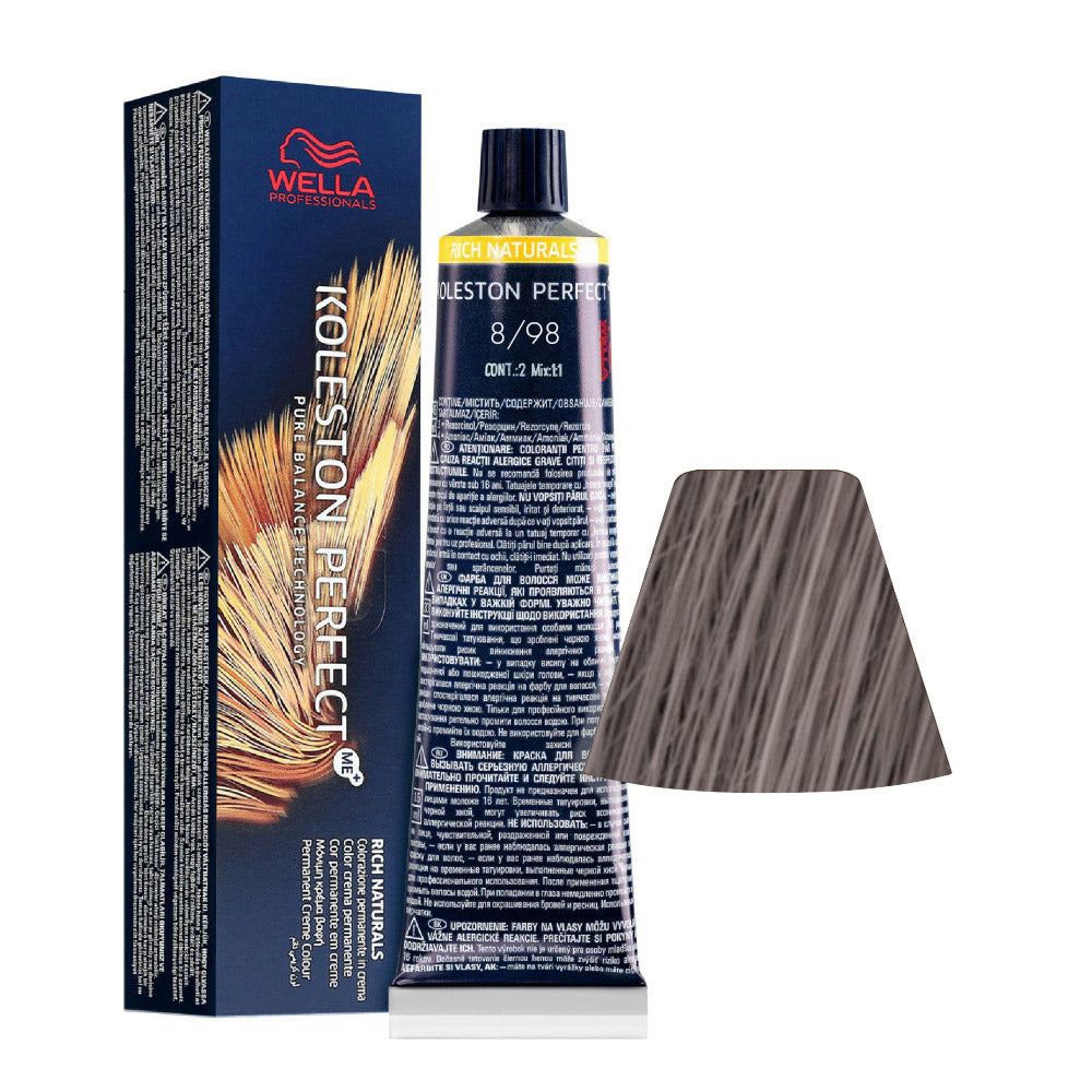 Wella Koleston Perfect ME+ Rich Naturals 8/98 Biondo Chiaro Cenere Perla 60ml - colorazione permanente [all]
