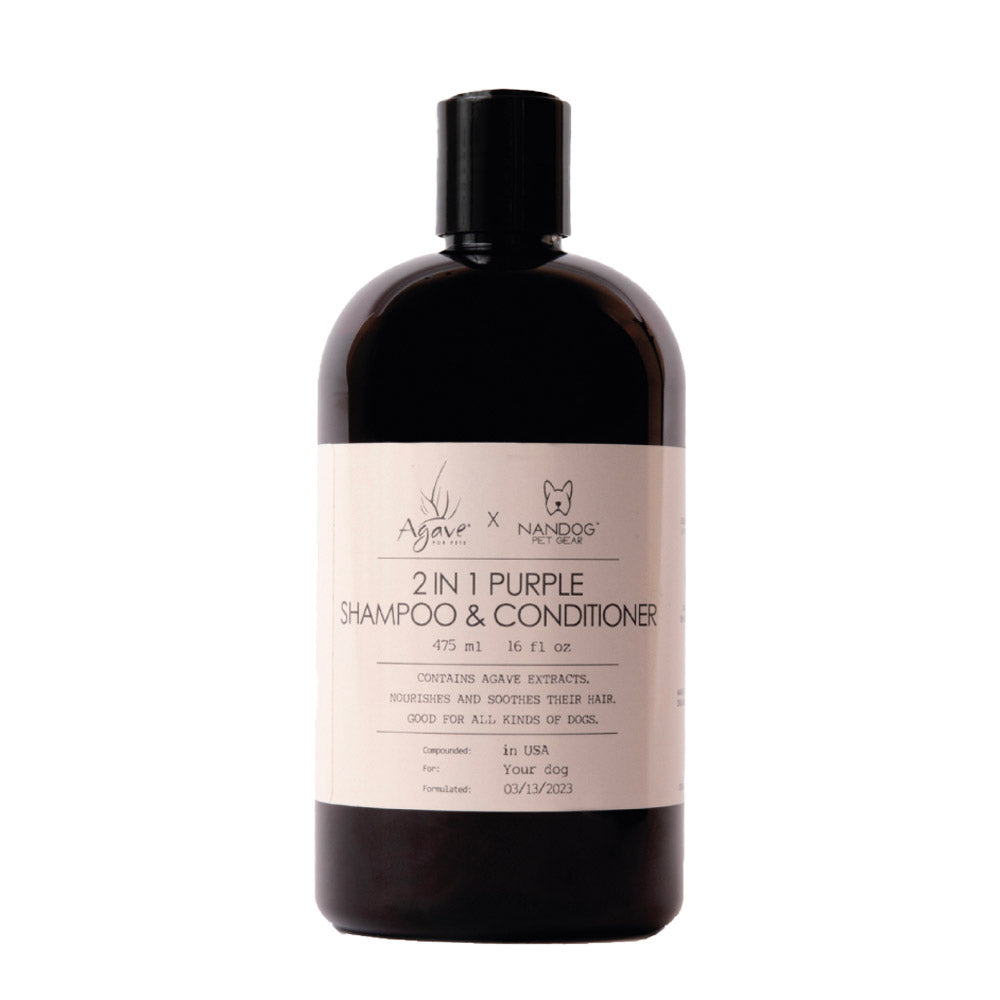 Agave Pet 2-1 Purple Shampoo 475ml - shampoo e balsamo antigiallo per cani [all]