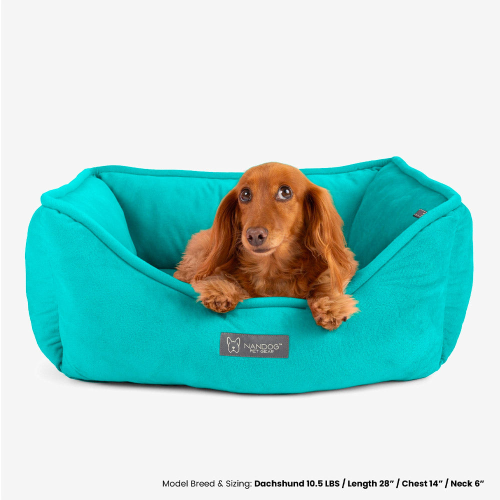 Agave Pet Lettino Reversibile in Micro-Peluche Verde Petrolio 55x45cm