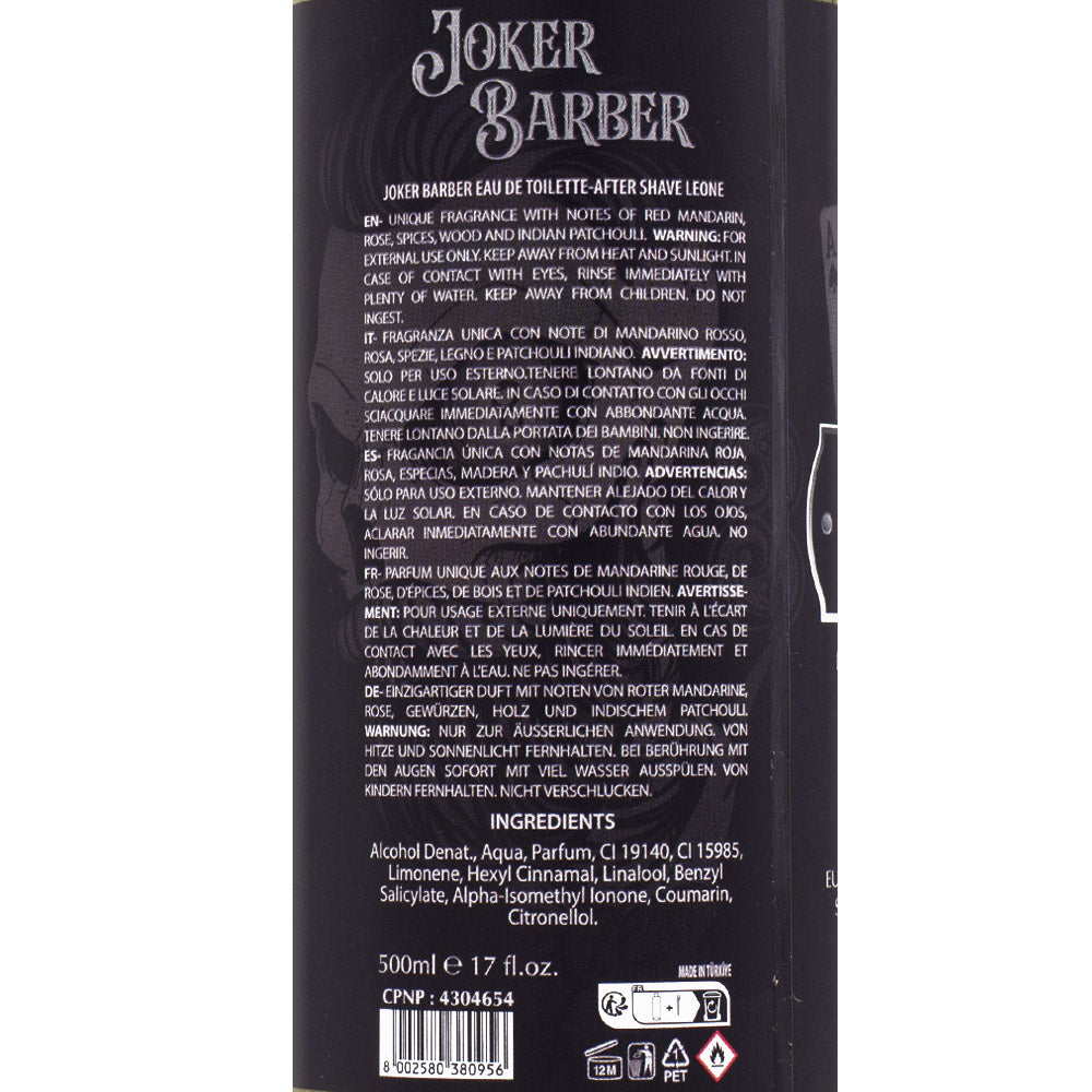 Joker Barber Eau de Toilette After Shave Leone 500ml - dopobarba profumato