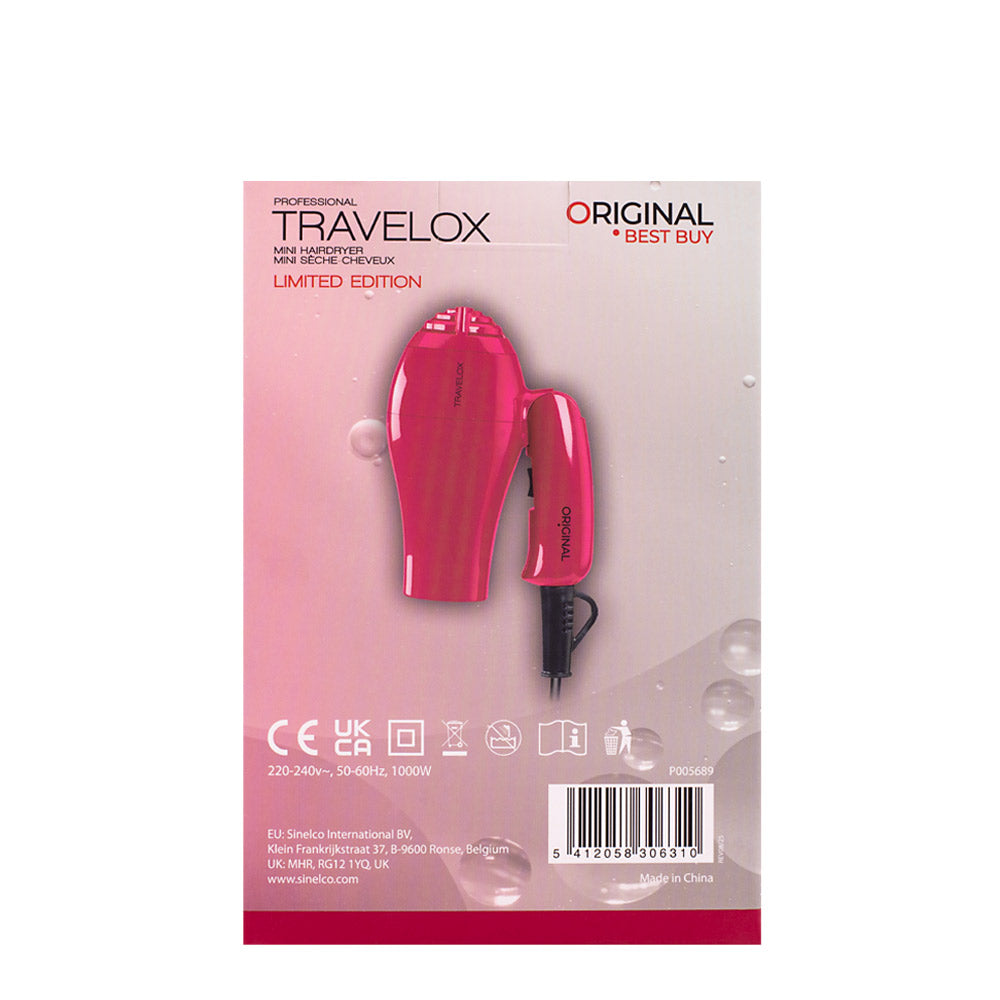 Original Best Buy Mini Foldable Hairdryer Travelox Hibiscus Pink - asciugacapelli [all]