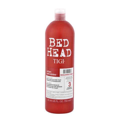 Tigi Bed Head Urban Antidotes Resurrection 3 Shampoo 750ml - Shampoo für sehr geschädigtes Haar
