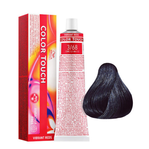 Wella Color Touch Vibrant Reds 3/68 Bluette Violet Dunkelbraun 60 ml - semipermanente Farbe ohne Ammoniak