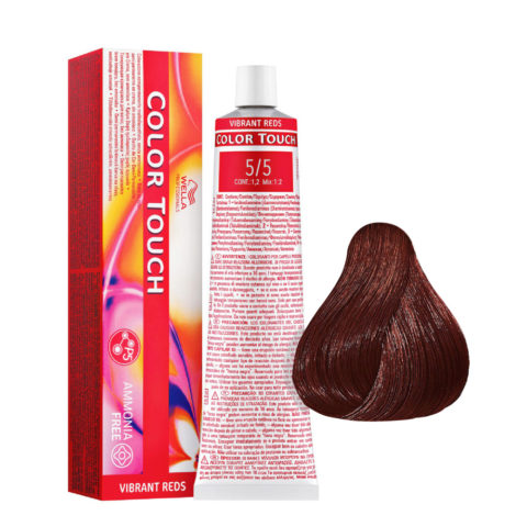 Wella Color Touch Vibrant Reds 5/5 Hellbraun Mahagoni 60 ml - semipermanente Farbe ohne Ammoniak