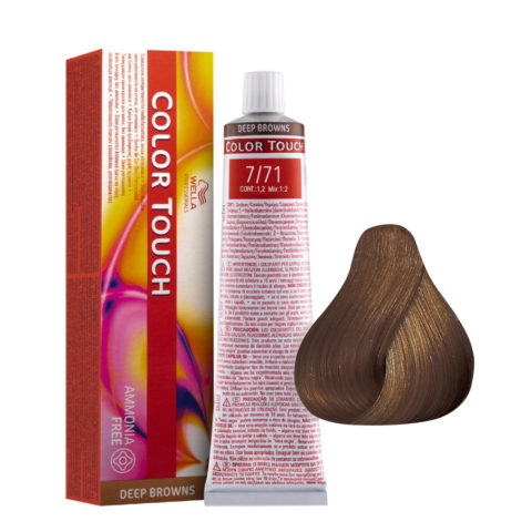 Color Touch Deep Browns 7/71 Mittleres Sand-Aschblond 60 ml - Demi-permanente Farbe ohne Ammoniak
