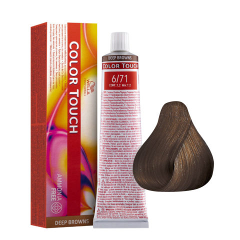 Wella Color Touch Deep Browns 6/71 Dunkles Sand-Aschblond 60 ml - Demi-permanente Farbe ohne Ammoniak