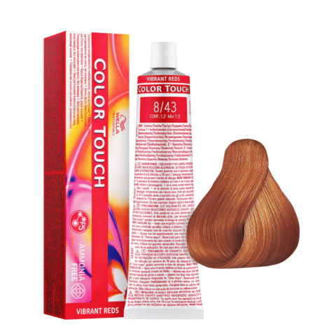 Color Touch Vibrant Reds 8/43 Helles Goldkupfer 60ml - semipermanente Farbe ohne Ammoniak