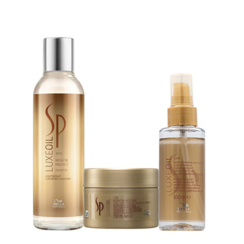 Wella SP Luxe Oil Keratine Protect Shampoo 200ml Restore Mask 150ml Reconstructive Elixir 100ml