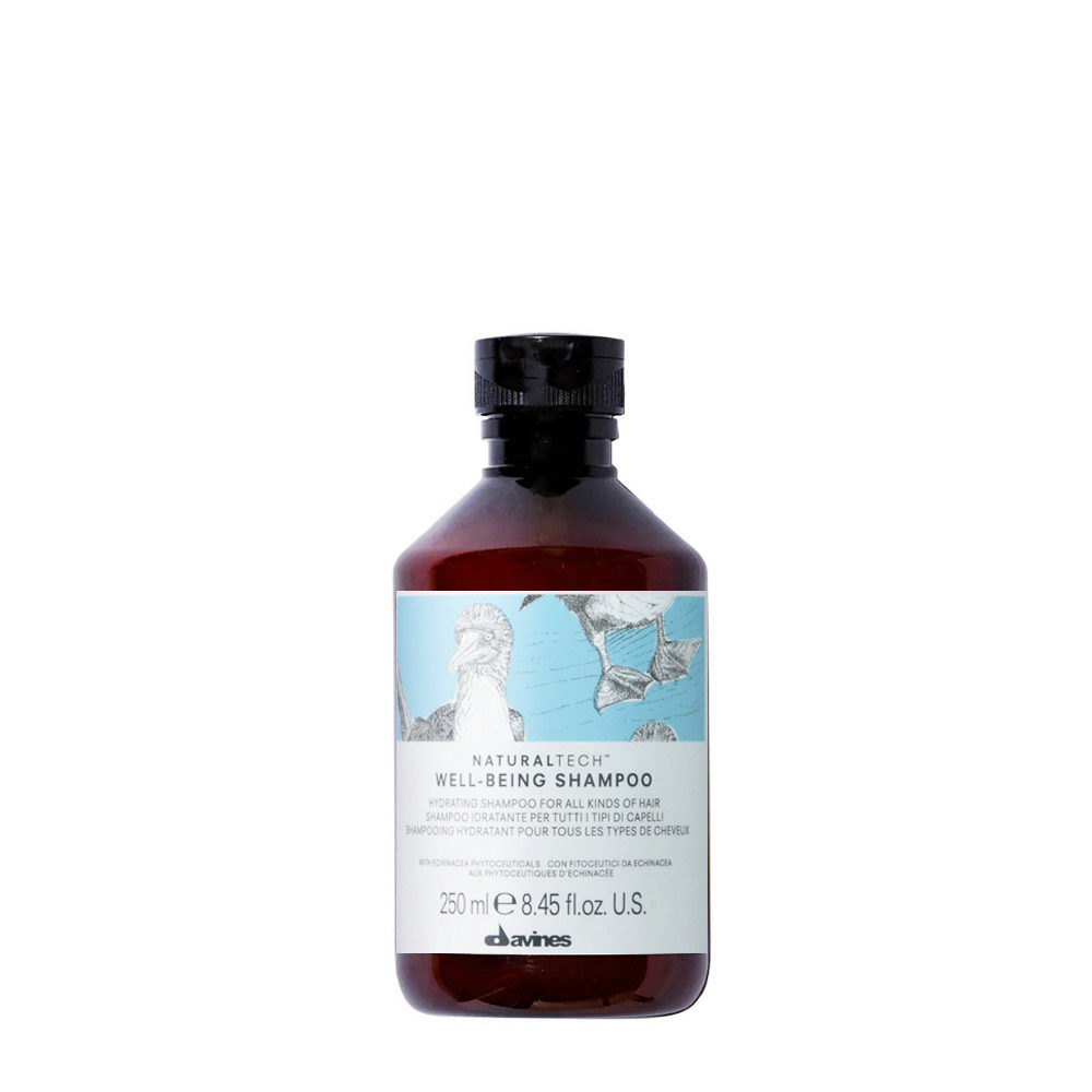 Davines Naturaltech Wellbeing Shampoo 250ml - Feuchtigkeitsspendendes Shampoo für alle Haartypen