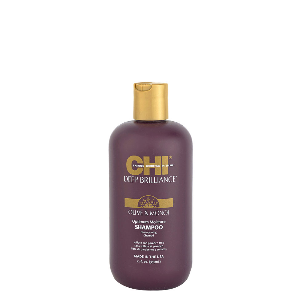 CHI Deep Brilliance Olive & Monoi Optimum Moisture Shampoo 355 ml – feuchtigkeitsspendendes Glanzshampoo