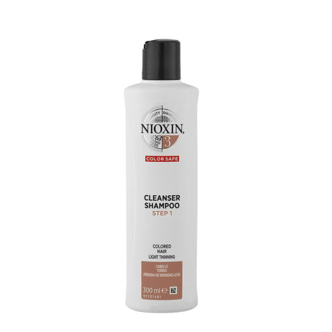 Nioxin System3 Cleanser Shampoo 300ml - Shampoo für coloriertes Haar mit leichter Ausdünnung