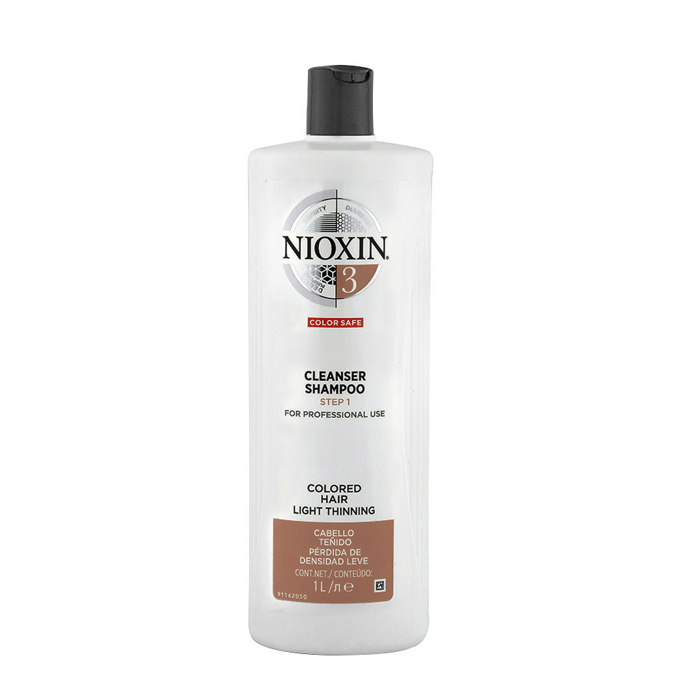 Nioxin System3 Cleanser Shampoo 1000ml - Shampoo für coloriertes Haar mit leichter Ausdünnung