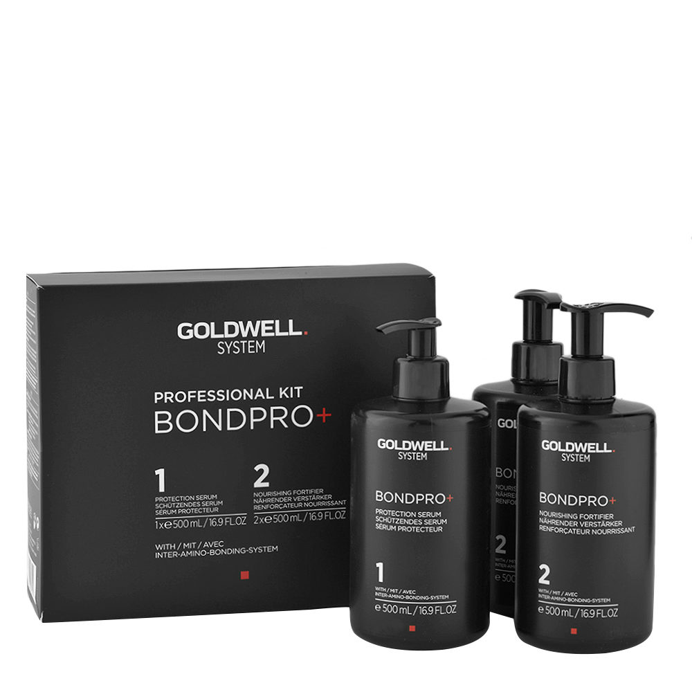 Goldwell Bond Pro  Kit 3x500ml (1 Protect. Serum   2 Nourishing Fortif.) - Kit zur Stärkung von geschädigtem Haar