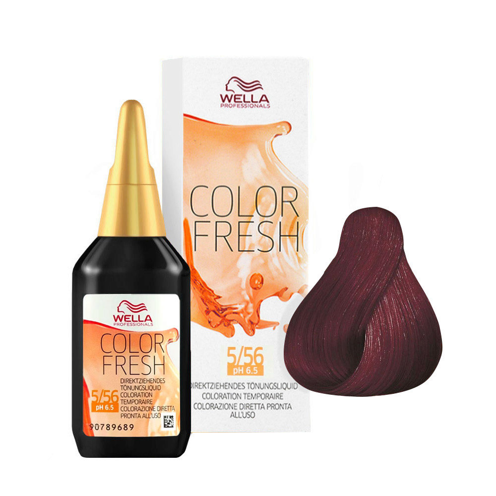 Wella Color Fresh 5/56  Mahagoni Violett Hellbraun 75 ml - Farbauffrischer ohne Ammoniak