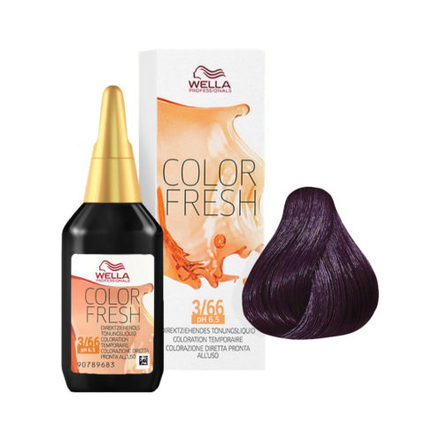 Wella Color Fresh 3/66 Intensives Violett Dunkelbraun 75 ml - Farbauffrischer ohne Ammoniak