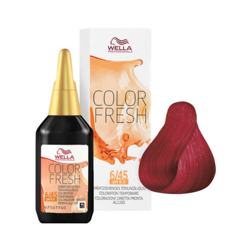 Wella Color Fresh 6/45 Kupfer Mahagoni Dunkelblond 75 ml - Farbauffrischer ohne Ammoniak