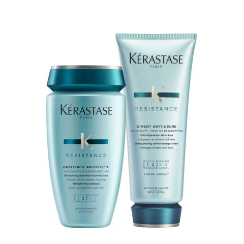 Kerastase Résistance Kit Stärkung Shampoo 250ml + Conditioner 200ml Für Geschädigtes Haar