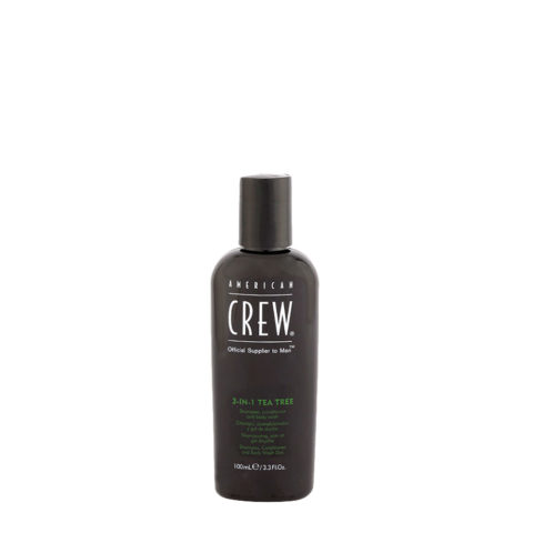 American crew Tea Tree 3 in 1 Shampoo Conditioner and Body Wash 100ml - Shampoo, Conditioner und Schaumbad