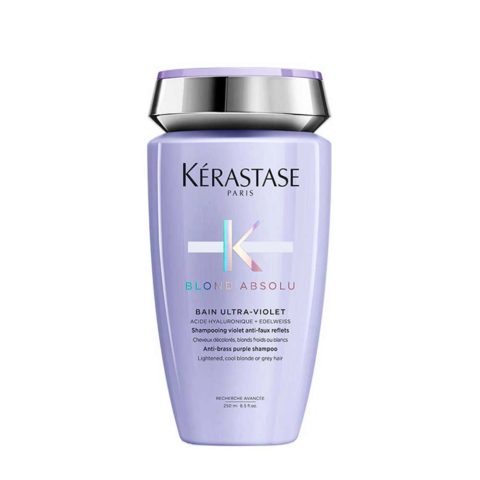 Kerastase Blond Absolu Bain Ultra Violet 250ml - Anti-Gelb-Shampoo für blondes, graues, weißes und platinfarbenes Haar