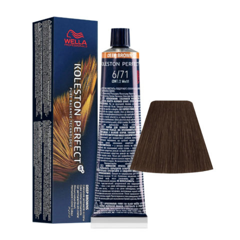 Wella Koleston Perfect Me+ Deep Browns 6/71 Dunkles Asch-Sandblond 60 ml - permanente Färbung