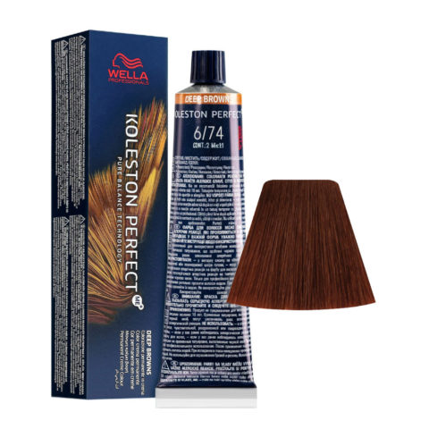 Wella Koleston Perfect Me+ Deep Browns 6/74 Dunkles Kupfer-Sandblond 60 ml - permanente Färbung