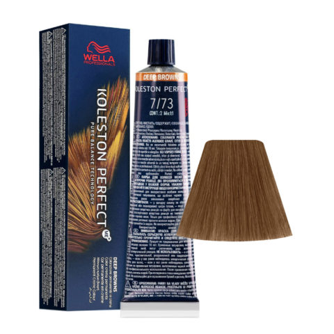 Wella Koleston Perfect Me+ Deep Browns 7/73 Mittelgoldenes Sandblond 60 ml - permanente Färbung