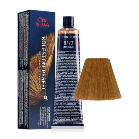 Wella Koleston Perfect Me+ Deep Browns 8/73 Helles Goldenes Sandblond 60 ml - permanente Färbung