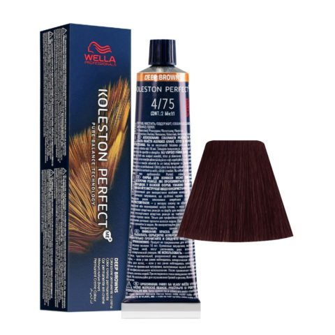 Wella Koleston Perfect Me+ Deep Browns 4/75 Mittleres Mahagoni-Sandbraun 60 ml - permanente Färbung