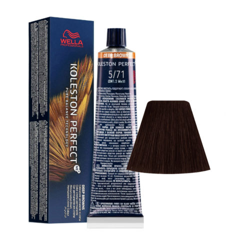 Wella Koleston Perfect Me+ Deep Browns 5/71 Helles Sand-Aschbraun 60 ml - permanente Färbung