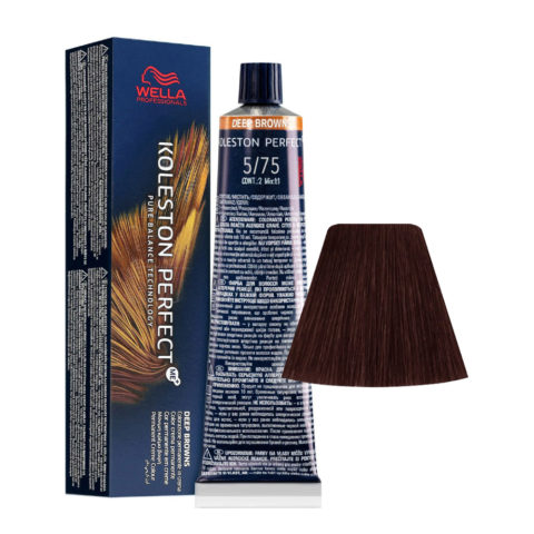 Wella Koleston Perfect Me+ Deep Browns 5/75 Helles Mahagoni-Sandbraun 60 ml - permanente Färbung