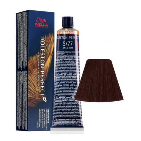 Wella Koleston Perfect Me+ Deep Browns 5/77 Hellintensives Sandbraun 60 ml - permanente Färbung