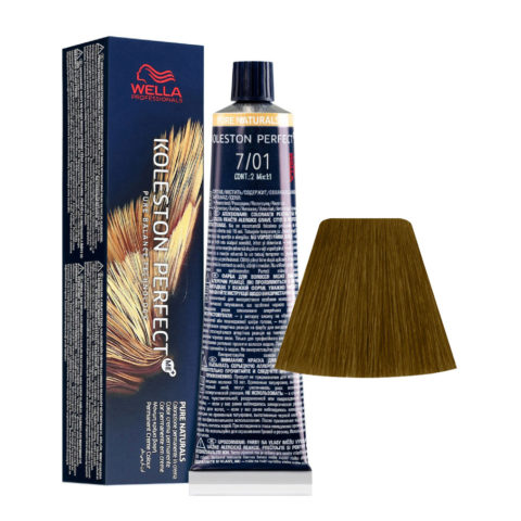 Wella Koleston Perfect Me+ Pure Naturals 7/01 Mittleres Natürliches Aschblond 60ml - permanente Färbung