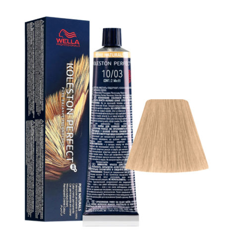 Wella Koleston Perfect Me+ Pure Naturals 10/03 Natürliches Goldenes Platinblond 60 ml - permanente Färbung