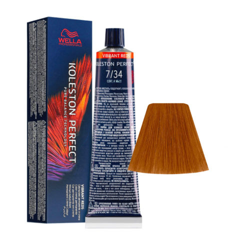 Koleston Perfect Vibrant Reds 7/34 Mittelblond Kupfergold 60 ml – permanente Färbung