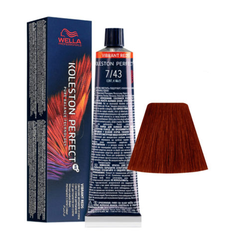 Koleston Perfect Me+ Vibrant Reds 7/43 Mittelgoldenes Kupferblond 60 ml – permanente Farbe