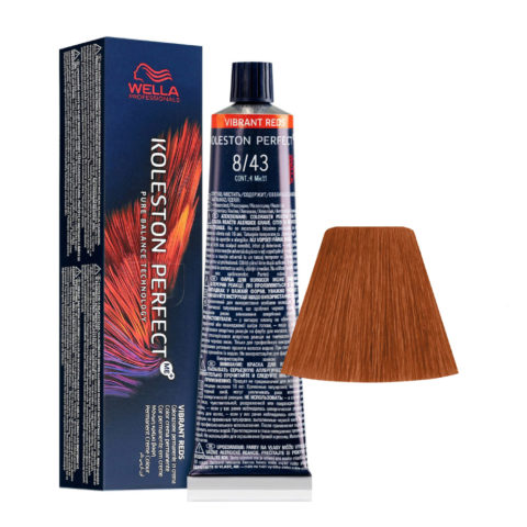 Wella Koleston Perfect Me+ Vibrant Reds 8/43 Hellblond Goldkupfer 60 ml – permanente Färbung